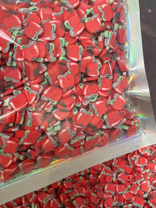 Apple Polymer Clay Slices 5mm.  0.5 oz bag