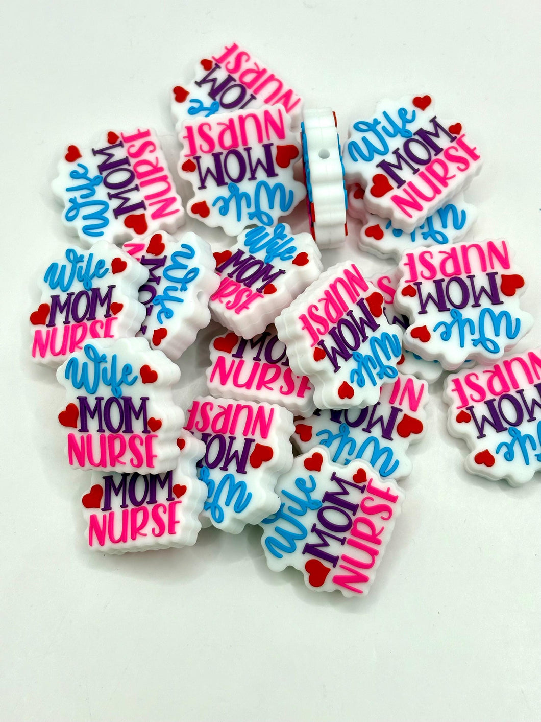 Wife Mom Nurse Silicone Focal Bead