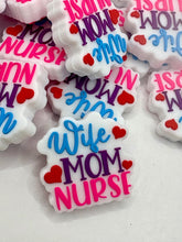 Load image into Gallery viewer, Wife Mom Nurse Silicone Focal Bead

