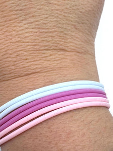 Women’s  Silicone Jelly  Bracelet - Sweetheart Stack - Stackable - set of 6 - size 6.5”