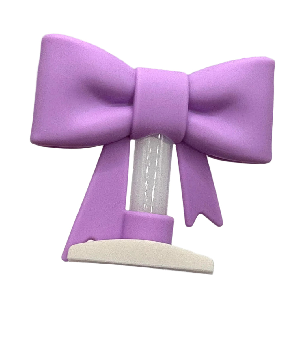 Purple Bow Tumbler Straw Topper
