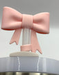 Silicone Bow Straw Topper or Focal Bead - Pink