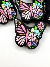 Load image into Gallery viewer, Butterfly and Flowers Silicone Focal Bead
