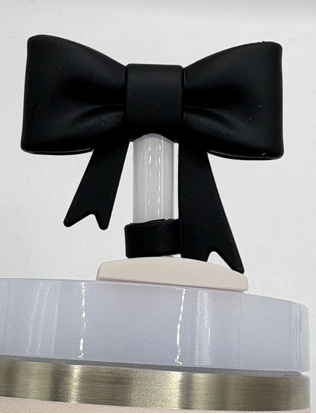 Black Bow Tumbler Straw Topper
