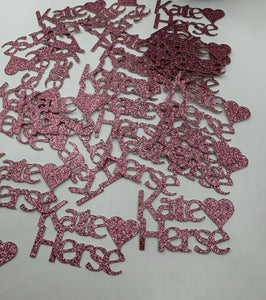 Confetti with 2 names and heart - personalized - glitter - table scatter - 50 pieces
