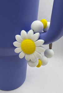 Flower Beaded Cup Charm - cup handle charm - tumbler charm - accessories