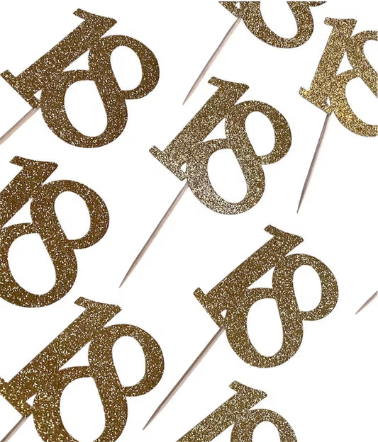 Age Cupcake Toppers, birthday, party decorations, set of 6