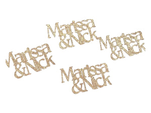 Personalized Confetti with 2 names,glitter table scatter, Bridal showers, engagement parties, weddings,anniversary, 50 pieces