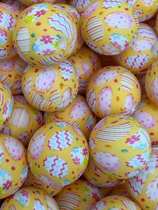 10 Easter Print Silicone Beads - 15mm
