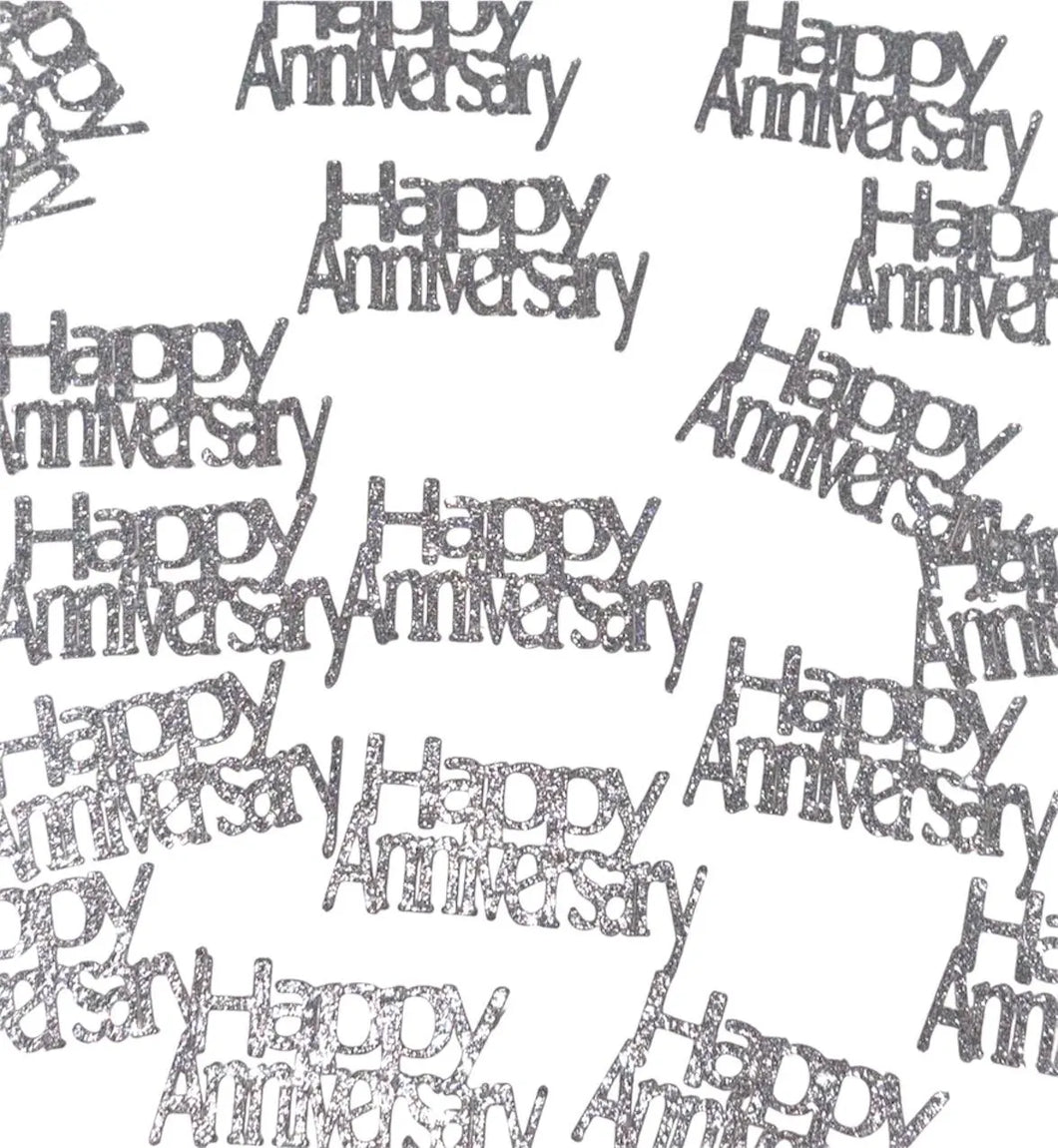 Happy Anniversary confetti, table scatter, 50 pieces