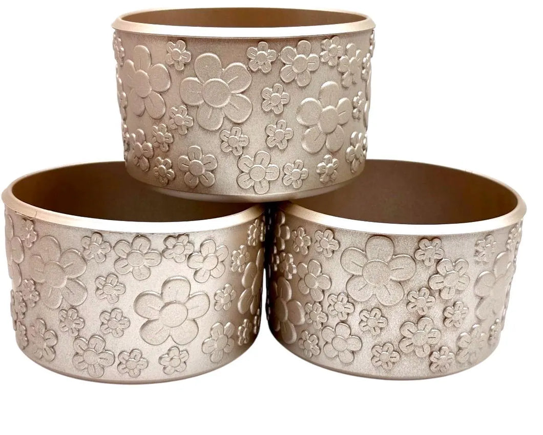 Rose Gold Floral Textured Tumbler Boot - Silicone Boot- Tumbler Accessories