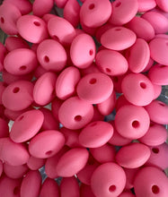 Load image into Gallery viewer, 20 Pink Solid Silicone Lentil  Beads - 12mm
