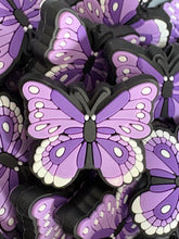 Load image into Gallery viewer, Purple Butterfly Silicone Focal Bead
