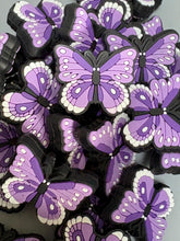Load image into Gallery viewer, Purple Butterfly Silicone Focal Bead
