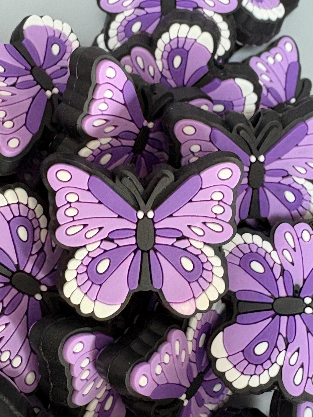 Purple Butterfly Silicone Focal Bead