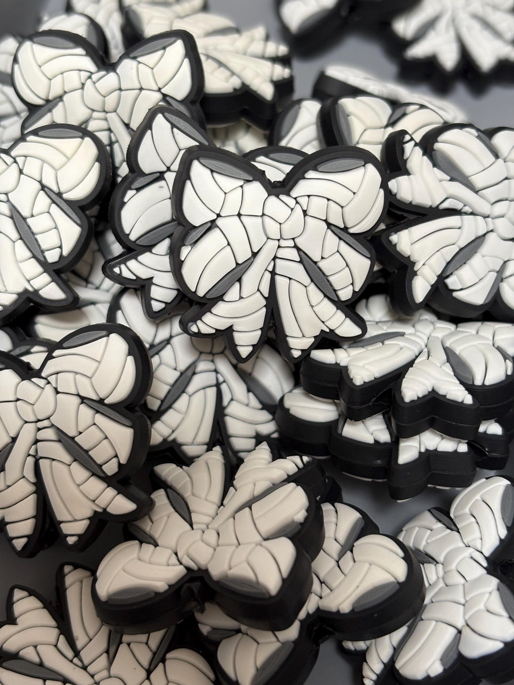 Volleyball Bow Silicone Focal Bead - great for pens, wristlets, cup charms