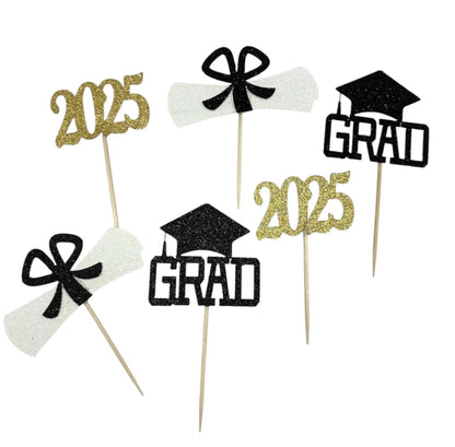 2026 Grad and Diplomas Cupcake Toppers