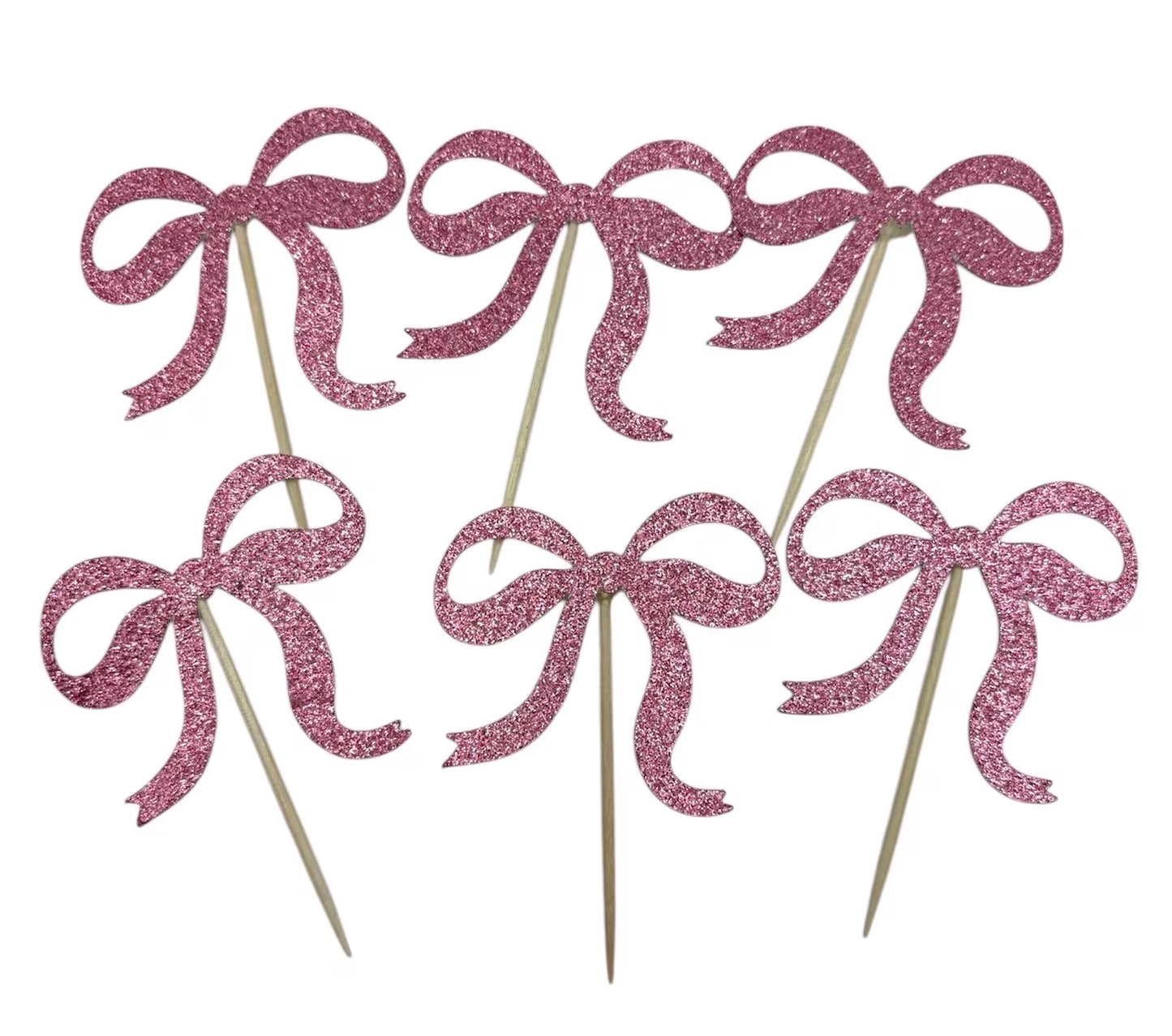 Coquette Bow Cupcake Toppers