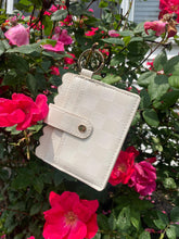 Load image into Gallery viewer, Cream Checkered Keychain Wallet - ID Wallet
