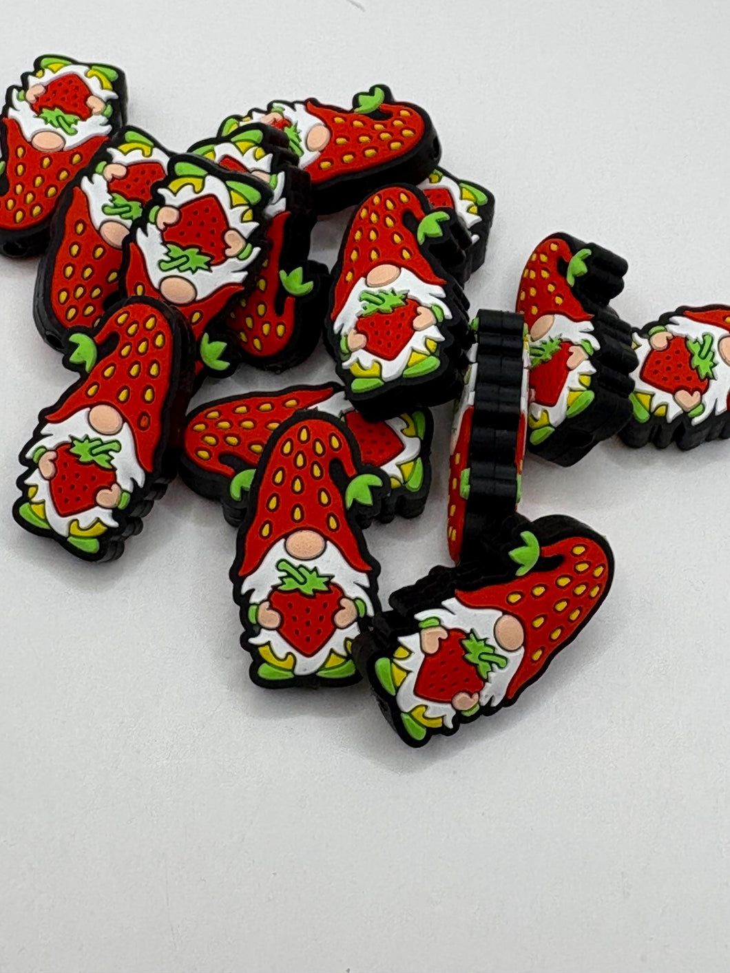 Strawberry Gnome  Silicone Focal Bead