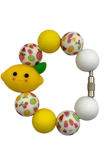 Lemon Beaded Cup Charm - cup handle charm - tumbler charm - accessories