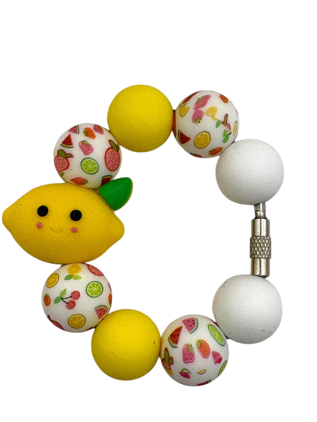 Lemon Beaded Cup Charm - cup handle charm - tumbler charm - accessories