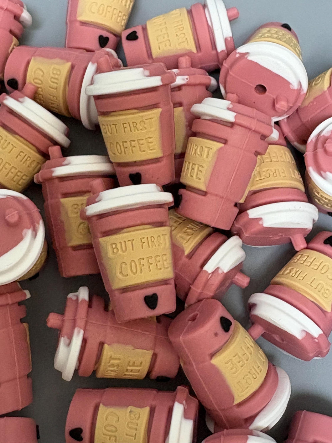 But First Coffee 3D Silicone Focal Bead