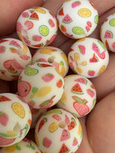 Load image into Gallery viewer, Fruit Print Silicone Beads - 15mm - 10ct
