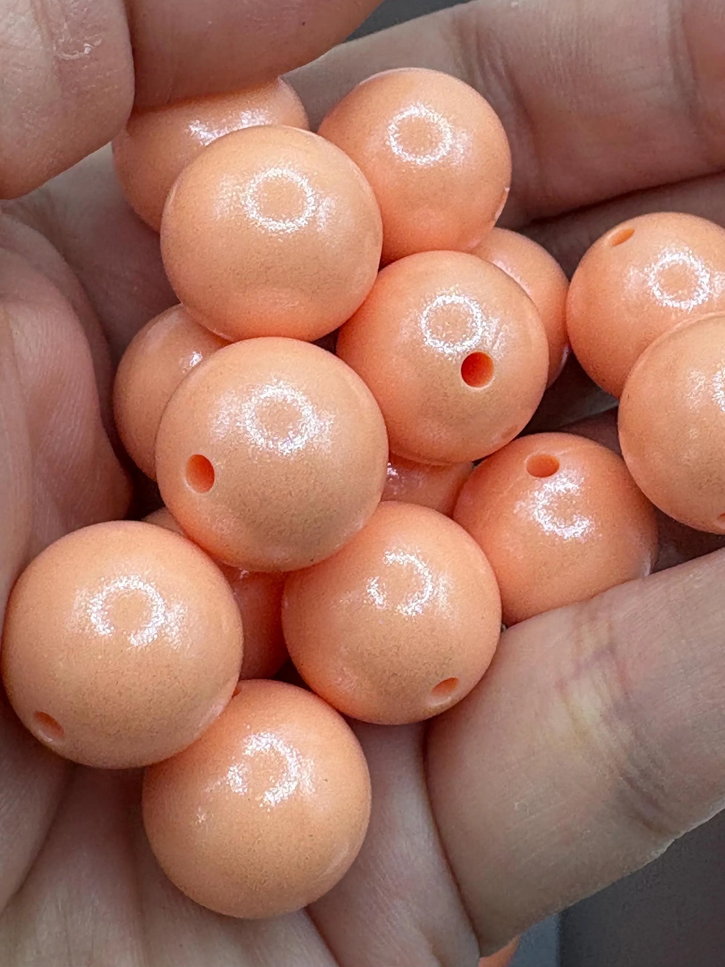 Peach Opal Silicone Beads
