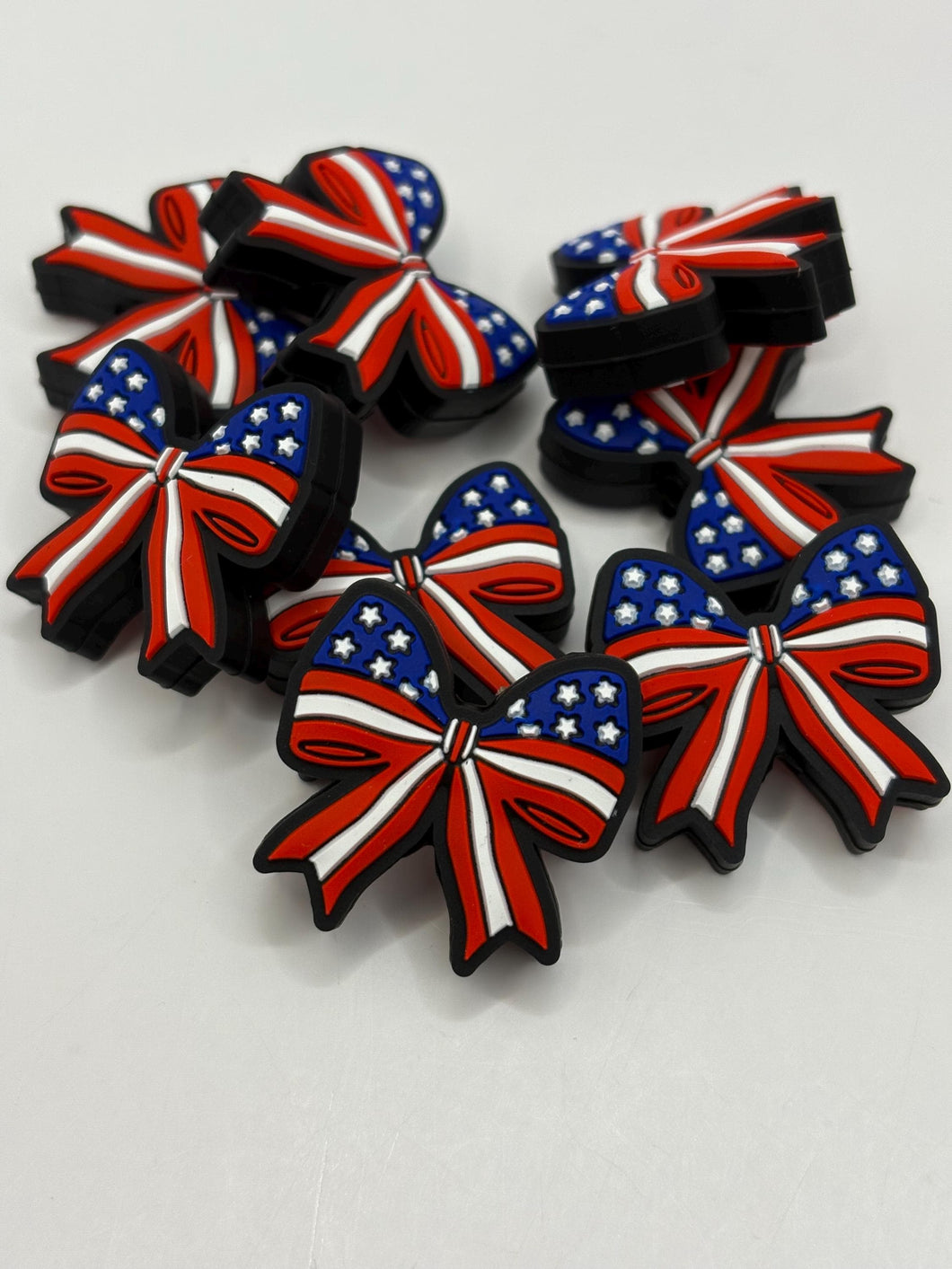Flag Bow Silicone Focal Bead - great for pens, wristlets, cup charms