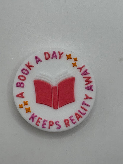 A Book A Day  Silicone Focal Bead