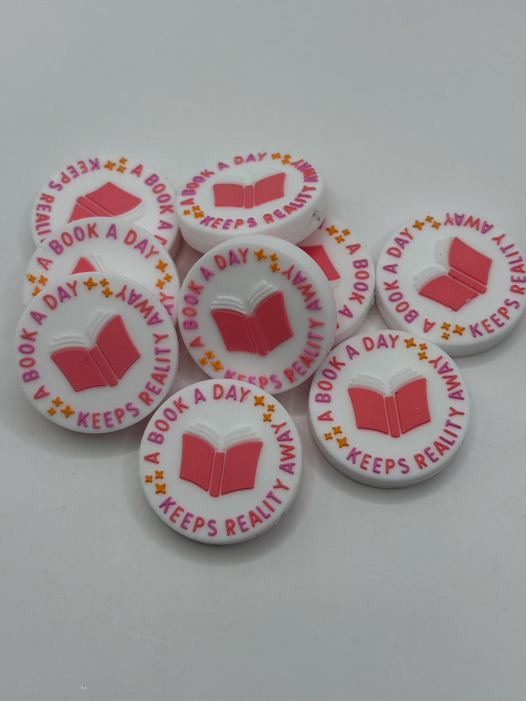 A Book A Day  Silicone Focal Bead