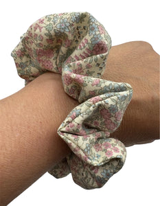 Pink Flower Hair Scrunchie - Hair Elastic- Hair Accessories