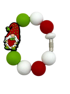 Strawberry Gnome  Beaded Cup Charm - cup handle charm - tumbler charm - accessories