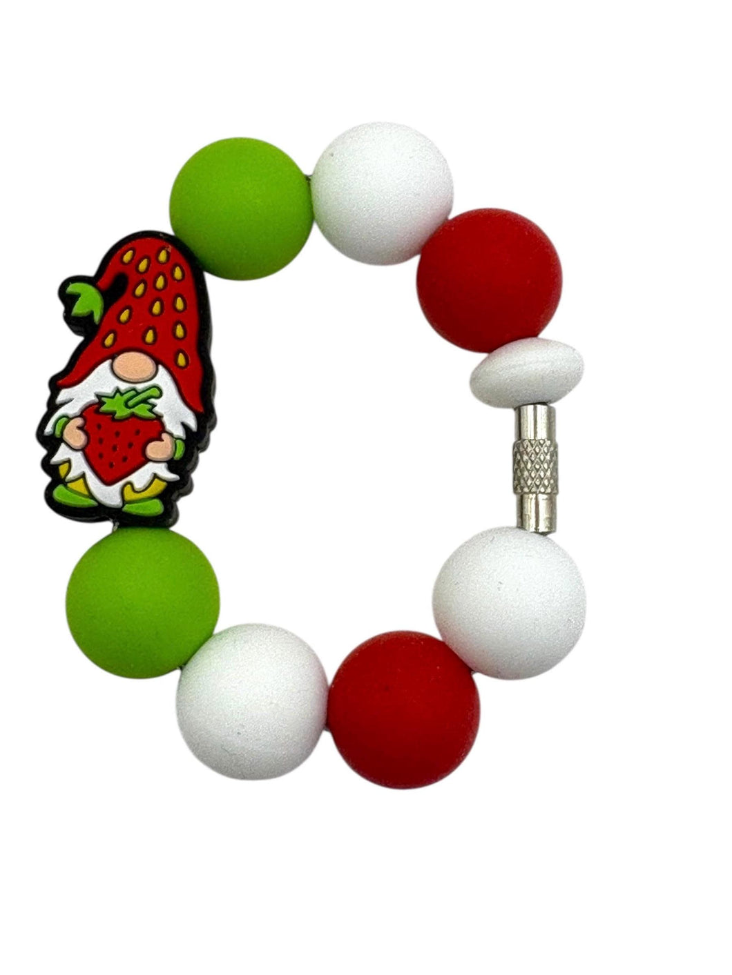 Strawberry Gnome  Beaded Cup Charm - cup handle charm - tumbler charm - accessories