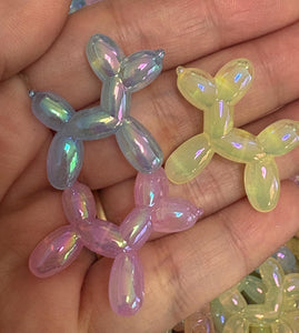 Balloon Dog Acrylic  Focal Beads - 5 Ct