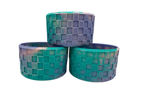 Tie Dye Checkered Textured Tumbler Boot - Silicone Boot- Tumbler Accessories