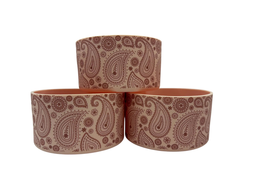 Pink Paisley Tumbler Boot - Silicone Boot- Tumbler Accessories