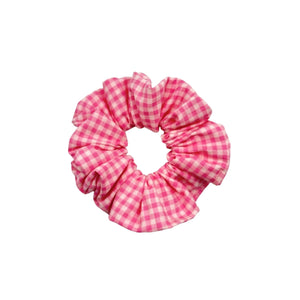 Pink Gingham Hair Scrunchie - Hair Elastic- Hair Accessories