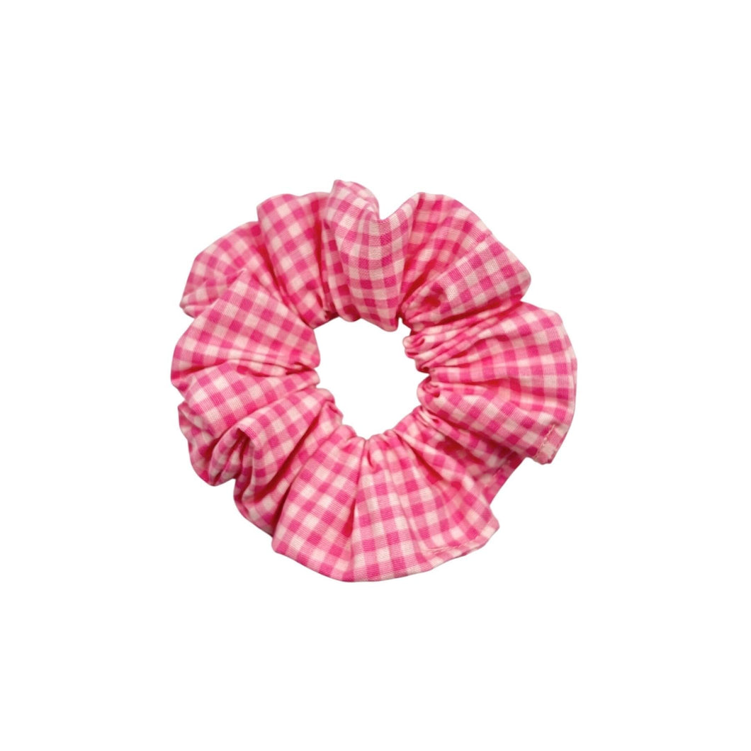 Pink Gingham Hair Scrunchie - Hair Elastic- Hair Accessories