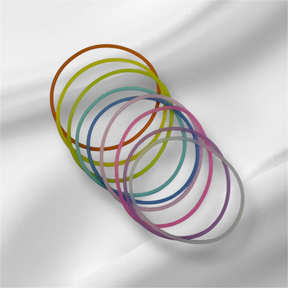 Glow in the Dark Silicone Jelly Bracelets - Stackable - set of 9 - size 8