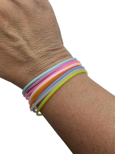 Glow in the Dark Silicone Jelly Bracelets - Stackable - set of 9 - size 8