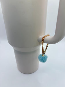 Mini Pom Pom Cup Handle Charm - tumbler charm -bag charm-  accessories
