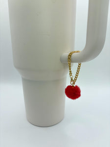 Mini Pom Pom Cup Handle Charm - tumbler charm -bag charm-  accessories