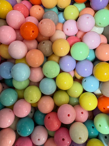 Acrylic Bead Pastel Colors  Assorted Mix  - 20mm - 50 CT