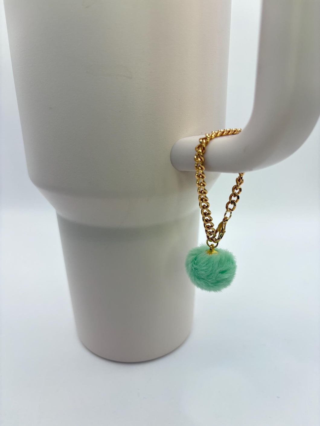 Mini Pom Pom Cup Handle Charm - tumbler charm -bag charm-  accessories