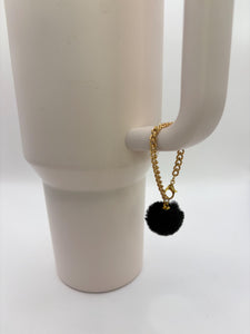 Mini Pom Pom Cup Handle Charm - tumbler charm -bag charm-  accessories
