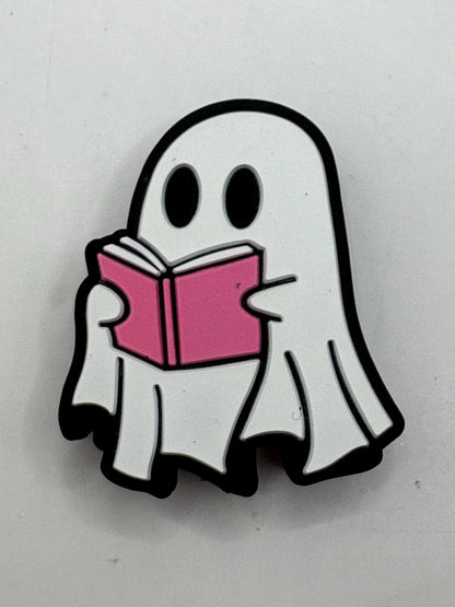 Ghost With Book Silicone Focal Bead