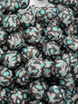 Turquoise and Black Bow Silicone Beads