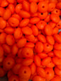 Silicone Lentil Beads -  Orange